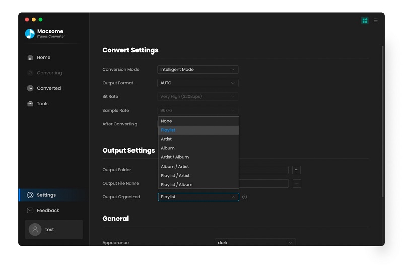 Set output format of Apple Music