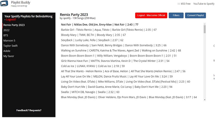 move Spotify playlist to YouTube Music with playlist buddy