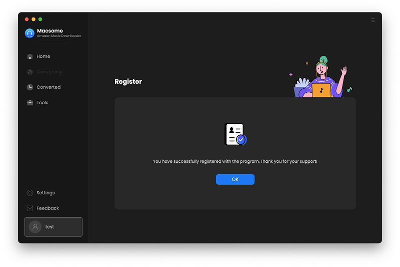Register Amazon Music Downloader Mac successfully