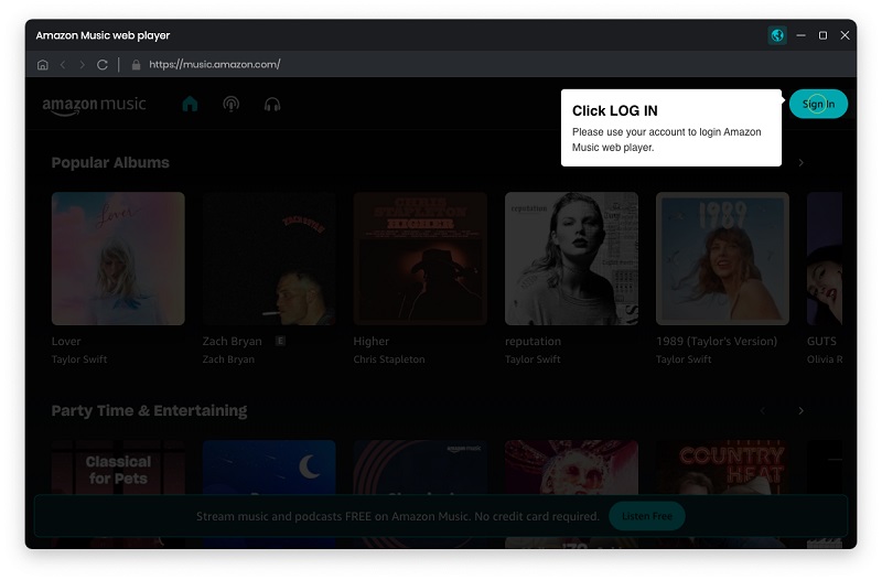 Interface of Amazon Music Downloader Mac