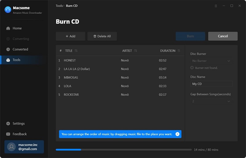 burn amazon music to CDs