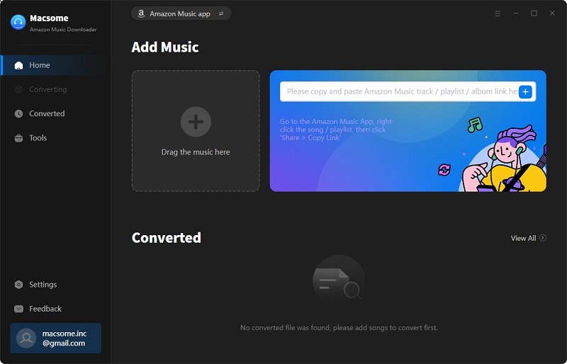 Interface of Macsome Amazon Music Downloader