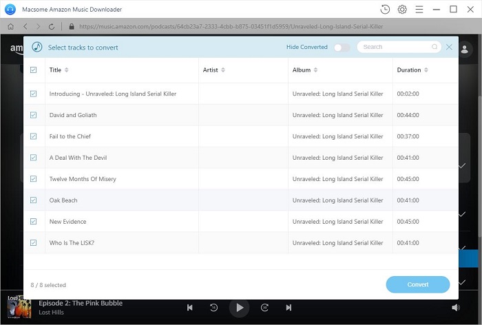 Add Amazon music podcasts to macsome