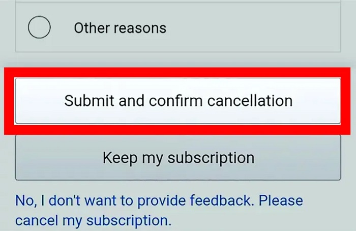 Confirm your cancellation