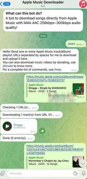 Apple Music to MP3 Telegram Bots