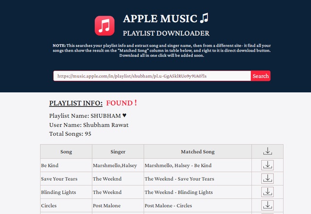 Apple Music Playlist Downloader