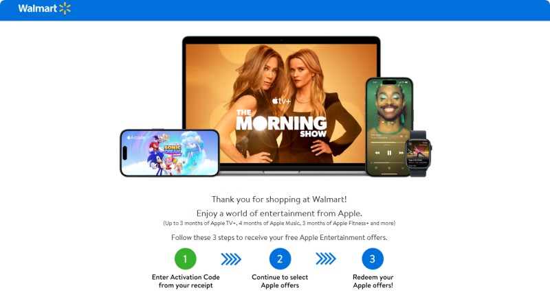 Get up to 4-month Apple Music for free in Walmart