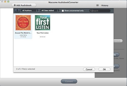 Adding window of Macsome iTunes Converter
