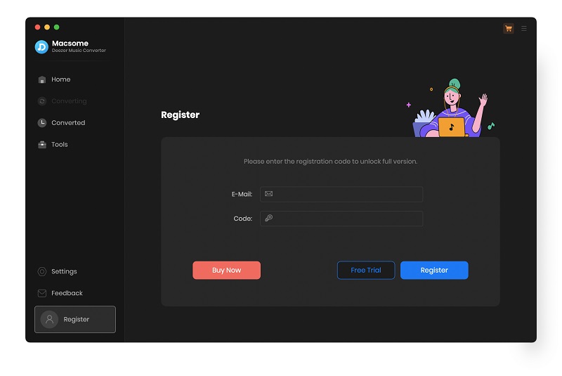 Register Deezer Music Converter for mac