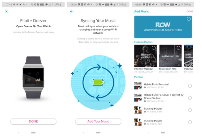 download deezer music on fitbit app