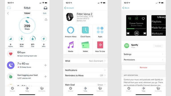 download spotify app on fitbit versa
