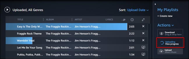 Upload music to Amazon