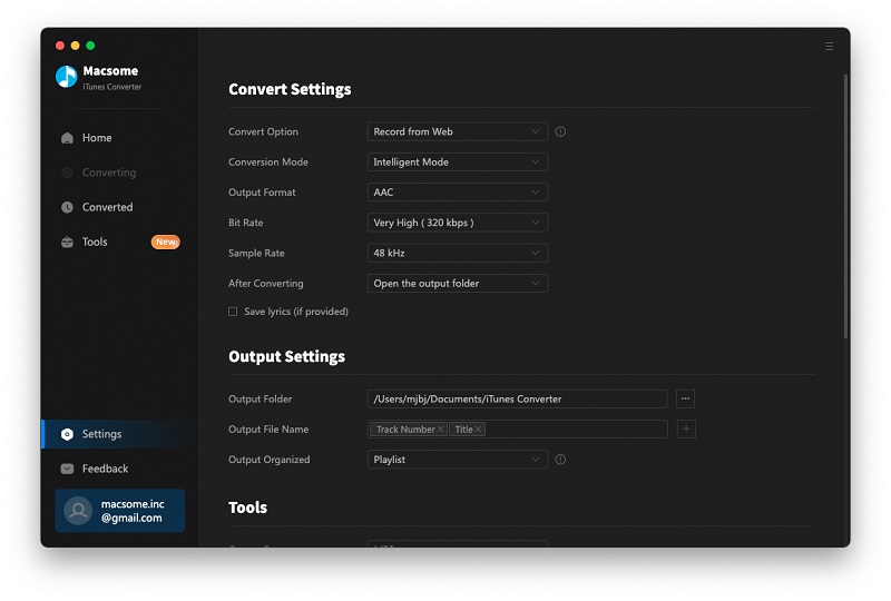 choose AAC as output format