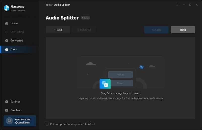 ai audio splitter