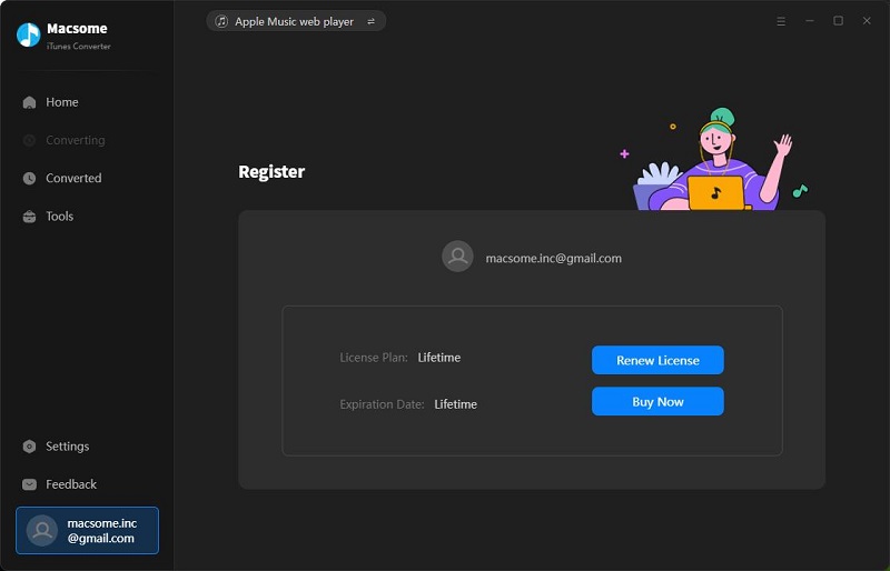 Register iTunes Converter successfully