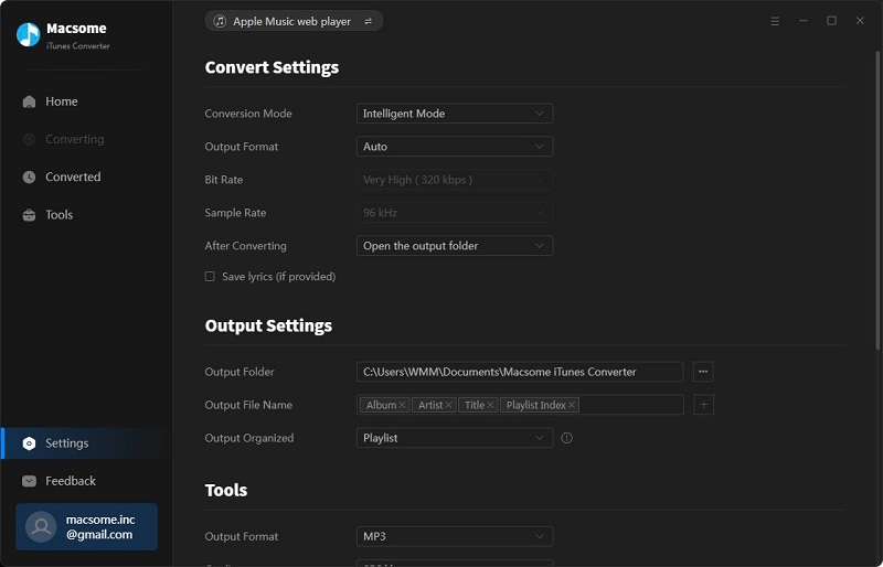 Set the output format