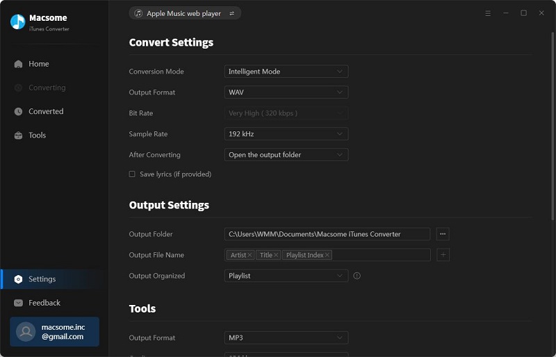 Set the output format