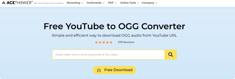 AceThinker YouTube to OGG Converter