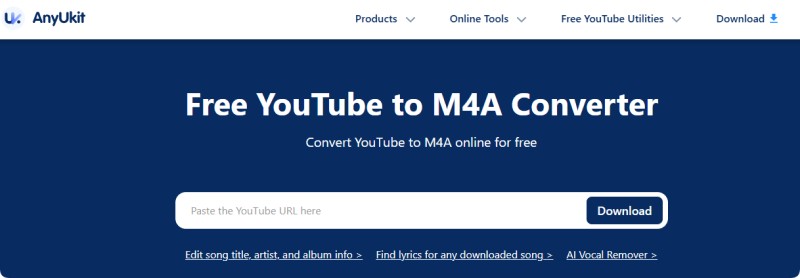 AnyUkit YouTube to M4A Converter
