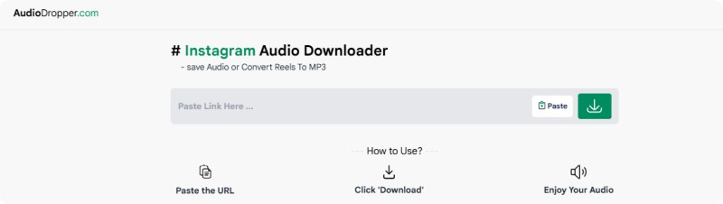 AudioDropper instagram audio downloader