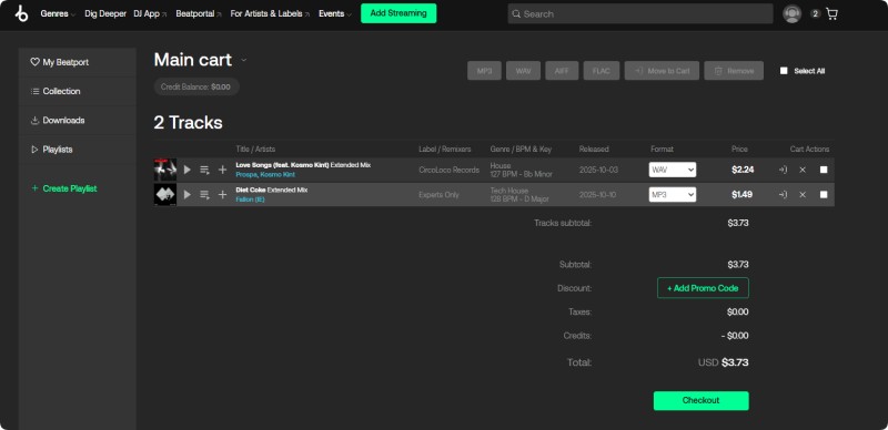 Download WAV music from Beatport