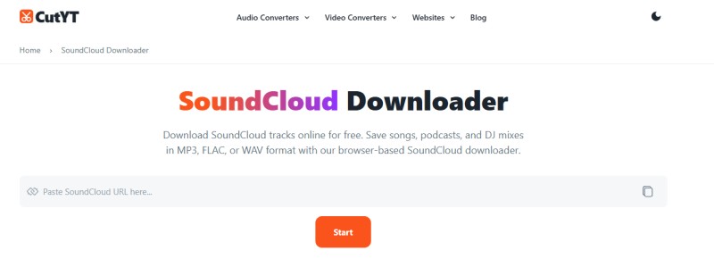 CutYT SoundCloud to M4A Converter Interface