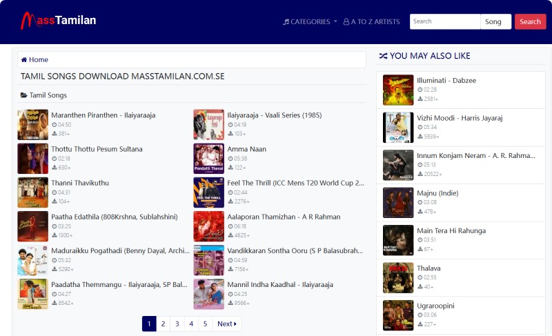 MassTamilan – Tamil Movie MP3 Songs Download