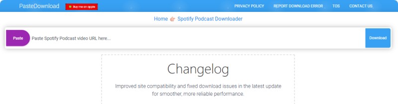 PasteDownload Spotify podcast downloader