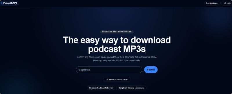PodcastToMP3 podcast to MP3 downloader