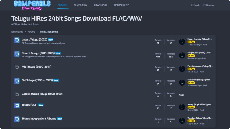Samperals Telugu Hi-Res 24-bit FLAC WAV Songs Download