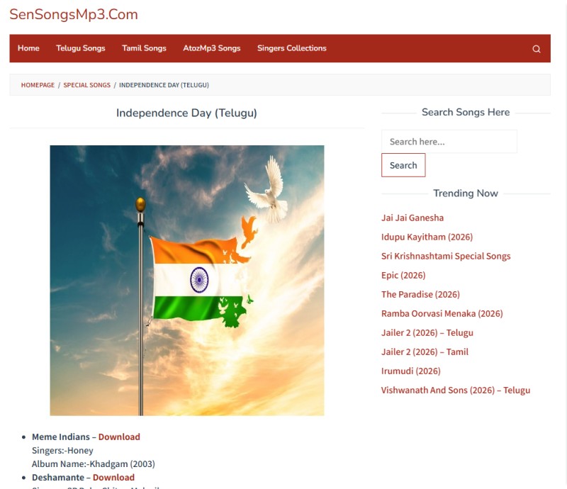 SenSongsMP3 Telugu Songs Download New Songs