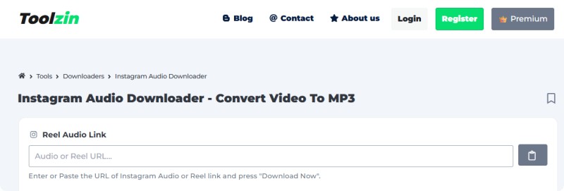 Toolzin instagram audio downloader
