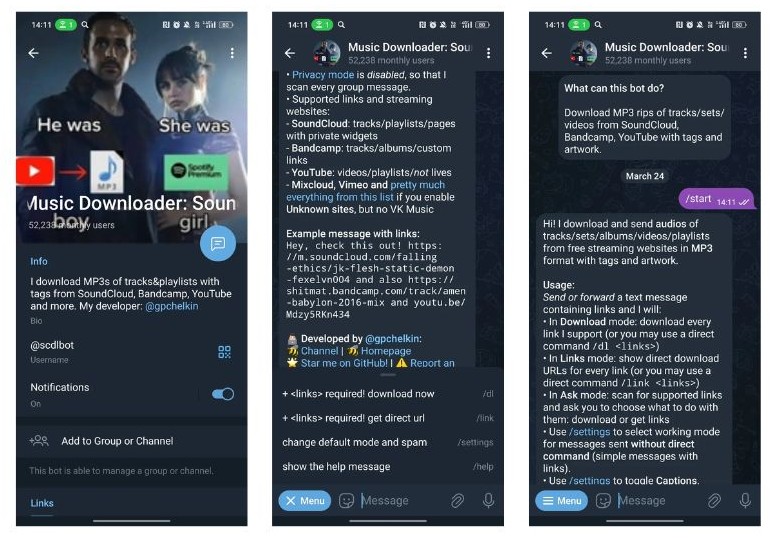 SoundCloud Downloader Telegram Bot workflow