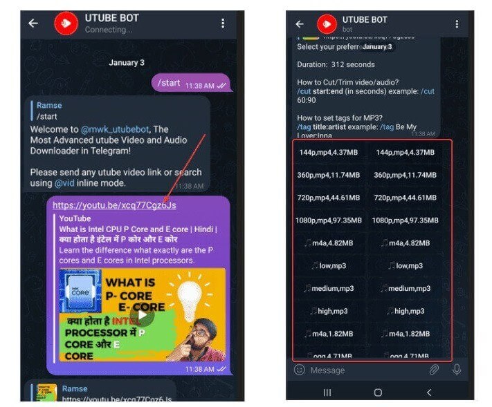 How to use YouTube Telegram Bot to convert YouTube to MP3