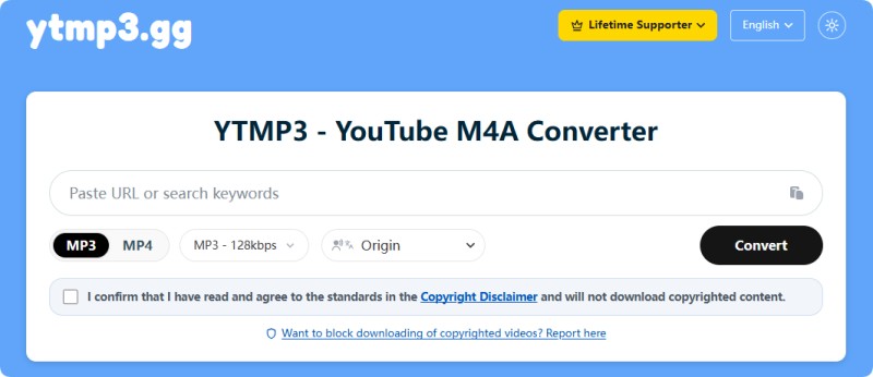 YTMP3 YouTube to M4A Converter