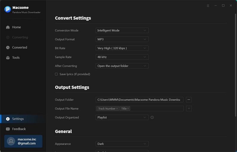 Set MP3 as the output format