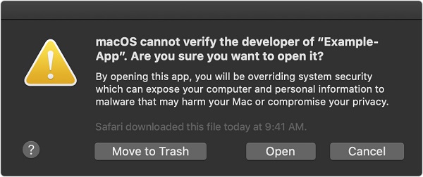 macos catalina alert