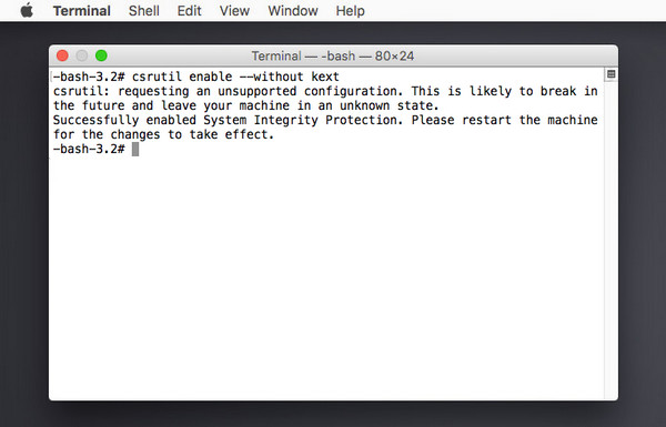 type csrutil enable
