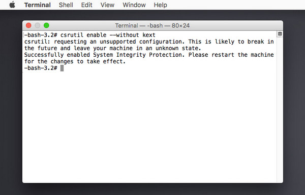type csrutil enable