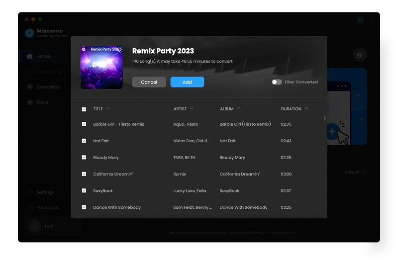 add Spotify music or playlist