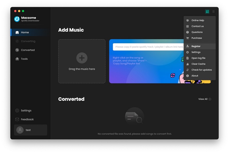 Register Spotify Downloader for Mac