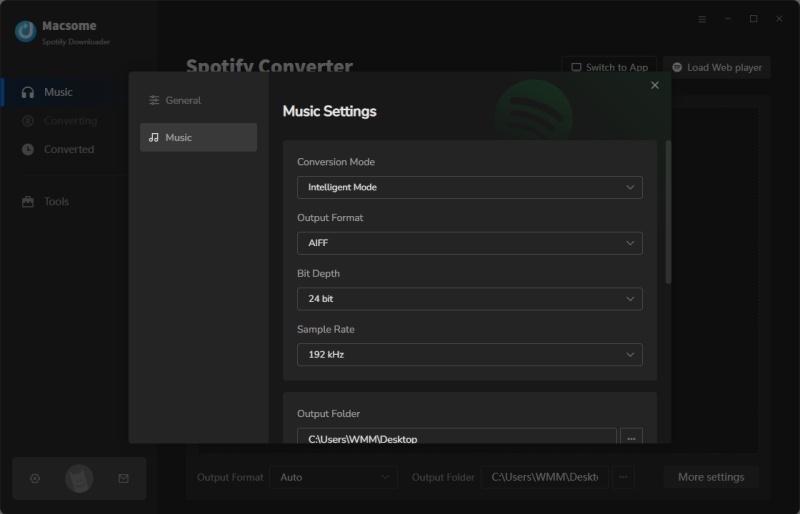 convert Spotify to aiff