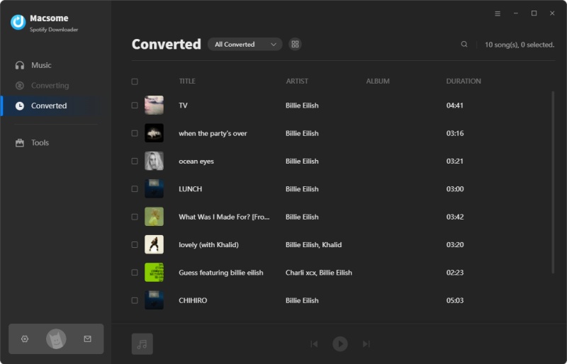 find the converted spotify music