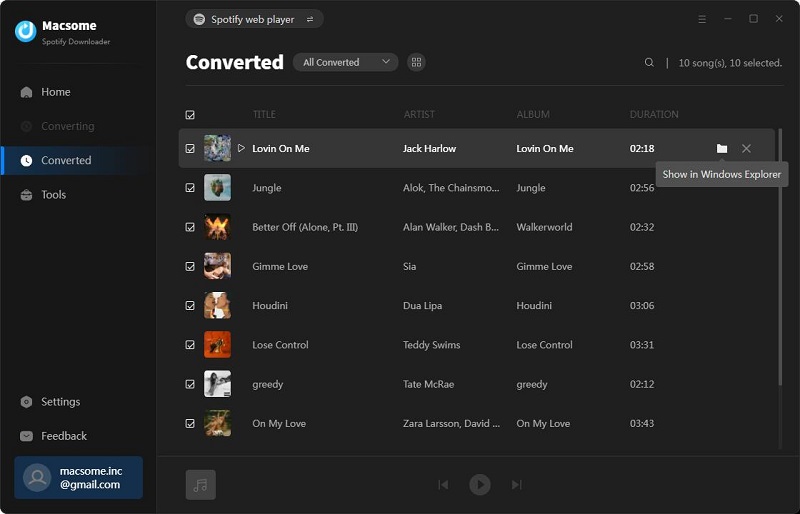  locate the converted Spotify music
