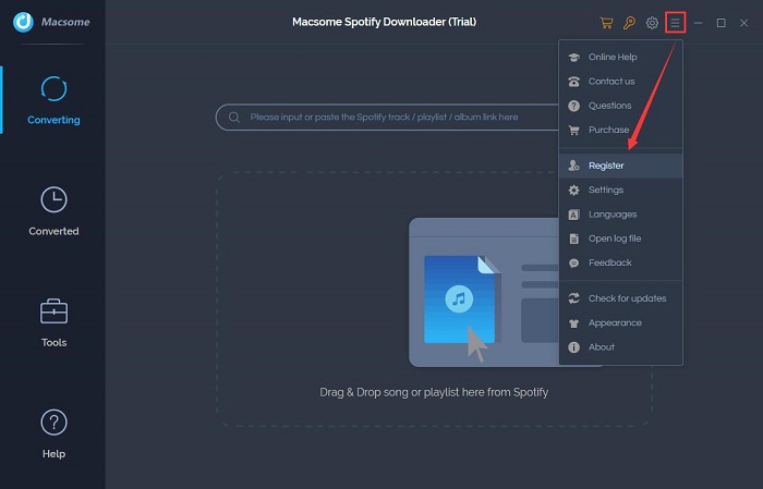Register Spotify Downloader successfully