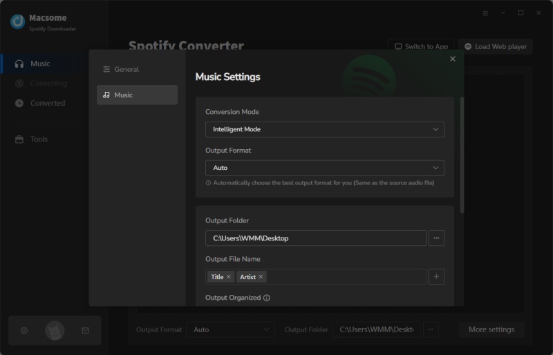 Set the output format for iPod