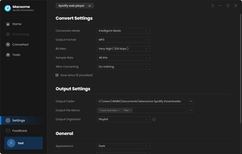 set output format