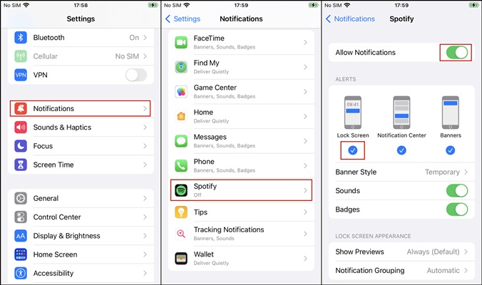 Set Spotify Notification Settings iPhone
