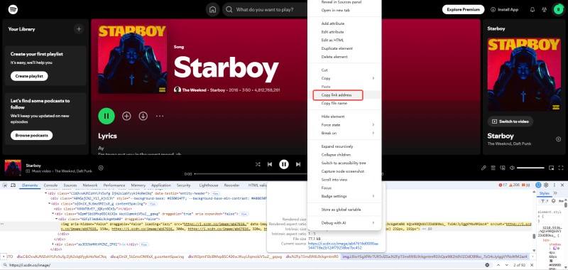 Download Spotify Cover Art from the Spotify Web Player