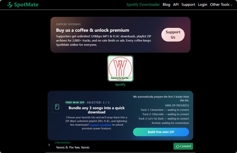 Download Spotify playlists with SpotMate